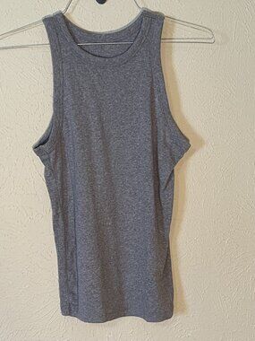 a new day Charcoal Grey Ribbed Tank Top, Size Large